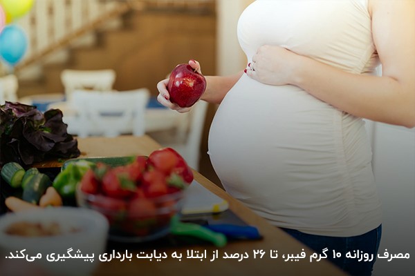 مصرف فیبر و سبزیجات برای کاهش قند بارداری