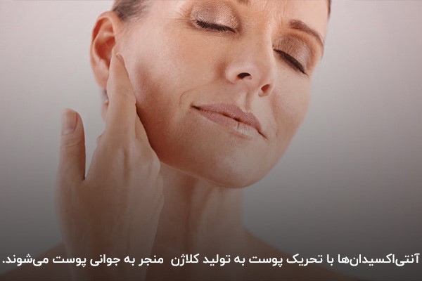 تحریک پوست به تولید کلاژن یا استفاده از آنتی اکسیدان؛ جلوگیری از پیری زودرس